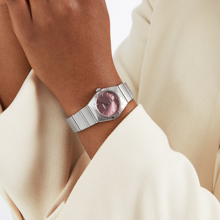 Omega Constellation Quartz Steel 28mm Ladies Watch Pink MPN: O13110286011001