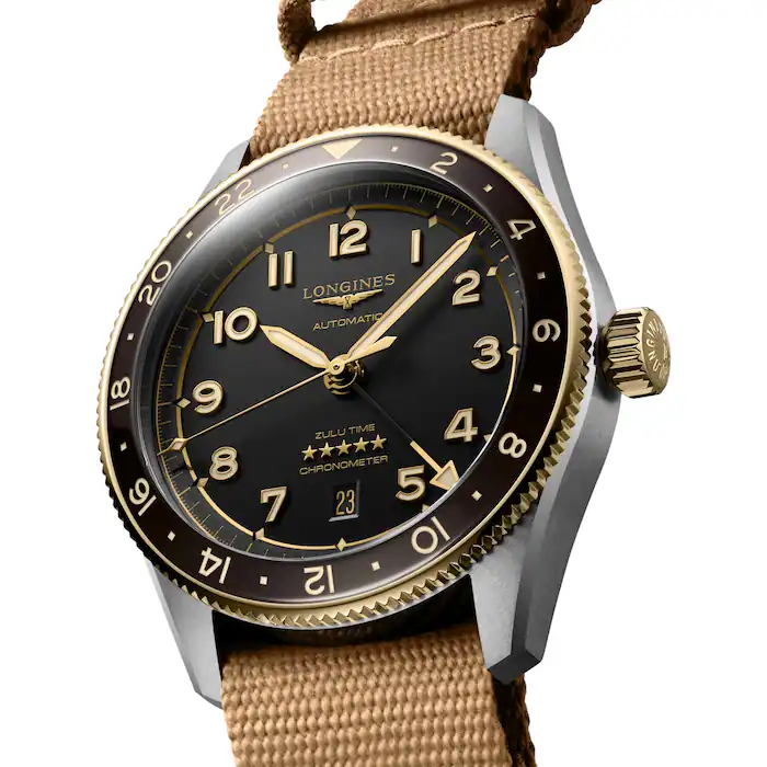 Longines Spirit Zulu Time 42mm Mens Watch Black MPN: L38125539