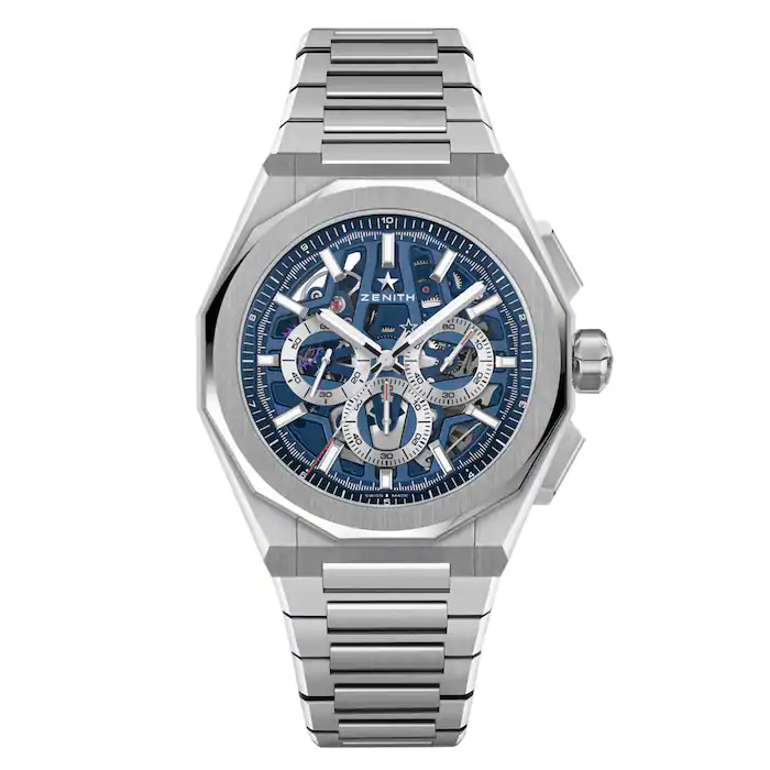 Zenith Defy Skyline Chronograph Skeleton 42mm Mens Watch Blue Interchangeable Strap MPN: 03.9500.3600/79.I001