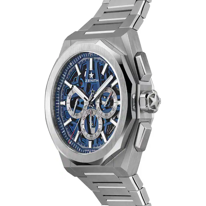 Zenith Defy Skyline Chronograph Skeleton 42mm Mens Watch Blue Interchangeable Strap MPN: 03.9500.3600/79.I001