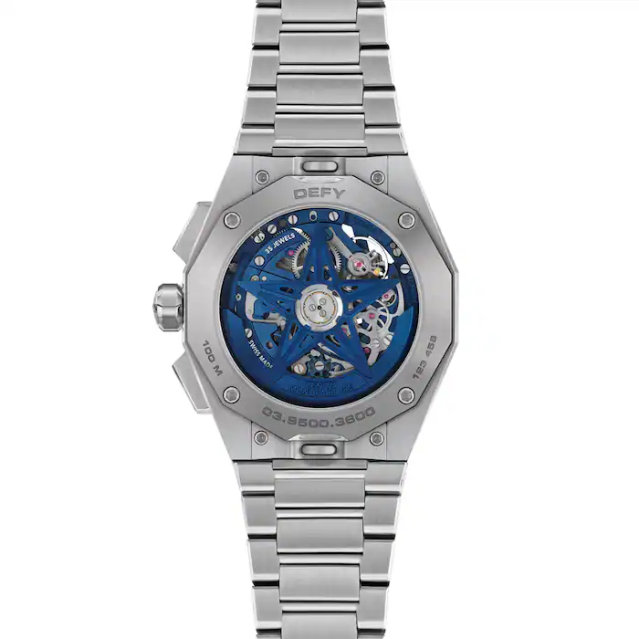 Zenith Defy Skyline Chronograph Skeleton 42mm Mens Watch Blue Interchangeable Strap MPN: 03.9500.3600/79.I001