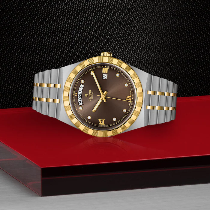 Tudor Royal S&G 41mm Steel Case Diamond-Set Chocolate Dial MPN: M28603-0008